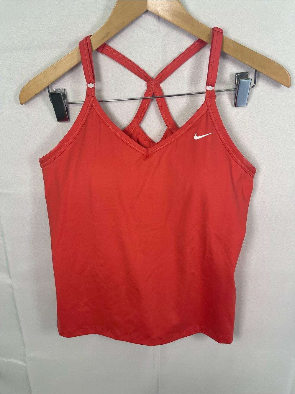 Nike Coral-Red Strappy Sports Dry Fit Tank Size Large Womens